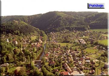 Pot�tejn - leteck� pohled od sz; (125 Kb)